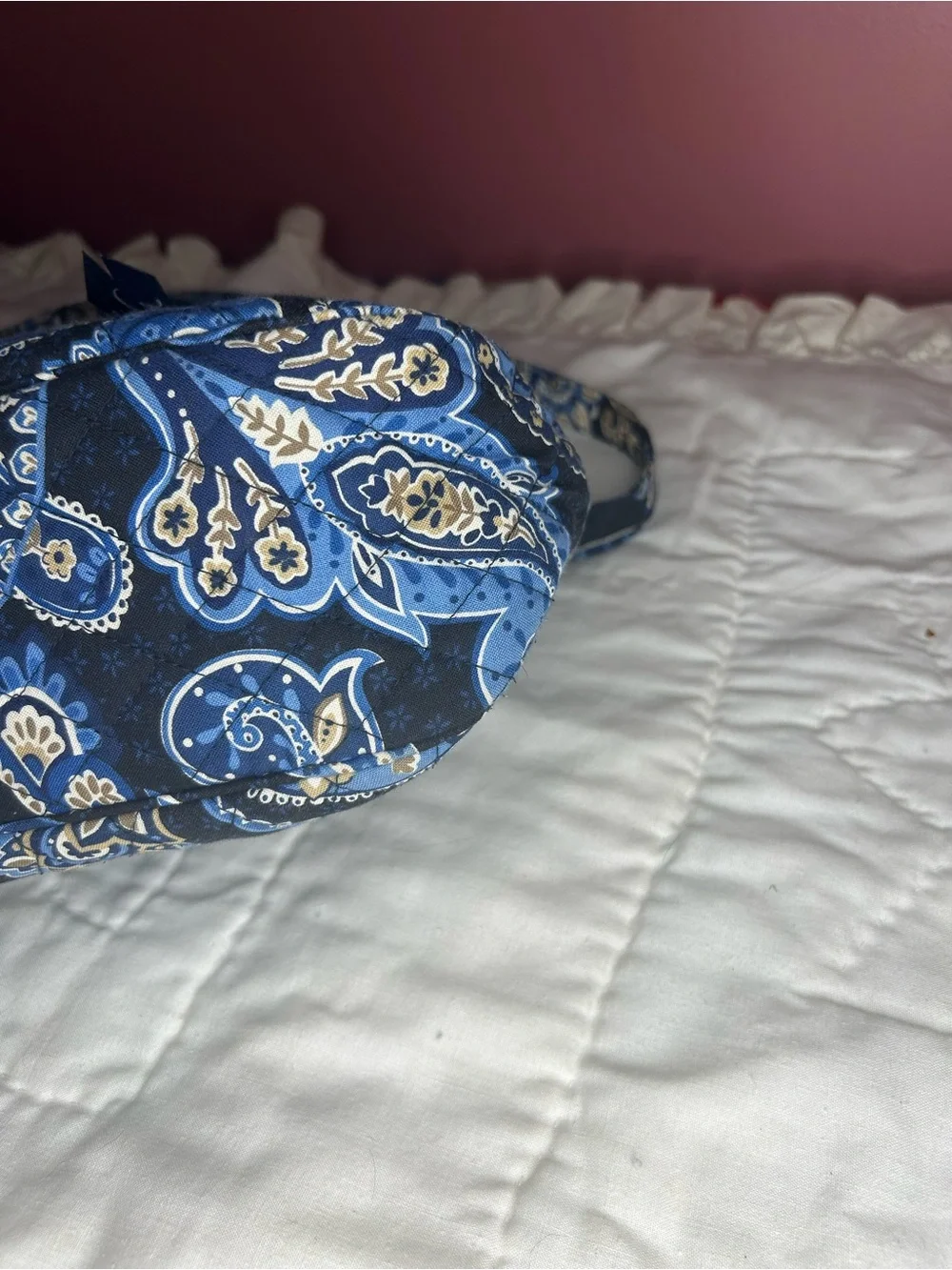 Vera Bradley Windsor Navy Paisley, plaid Quilted Shoulder Bag